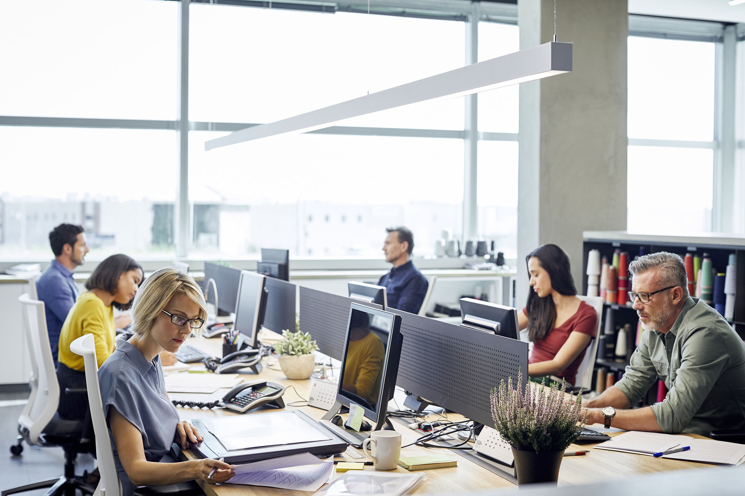 People working in an office