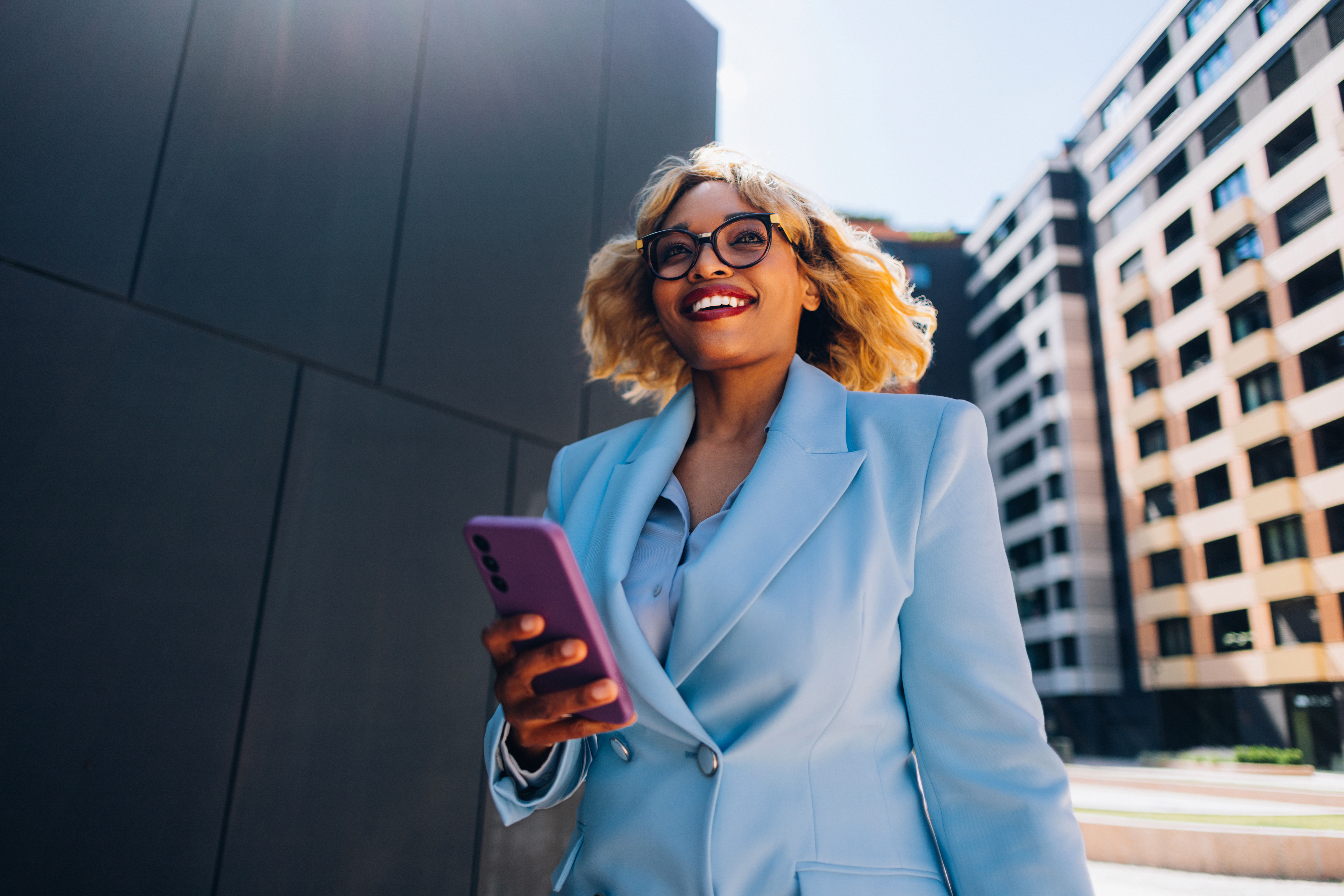 Real estate agent on her cellphone