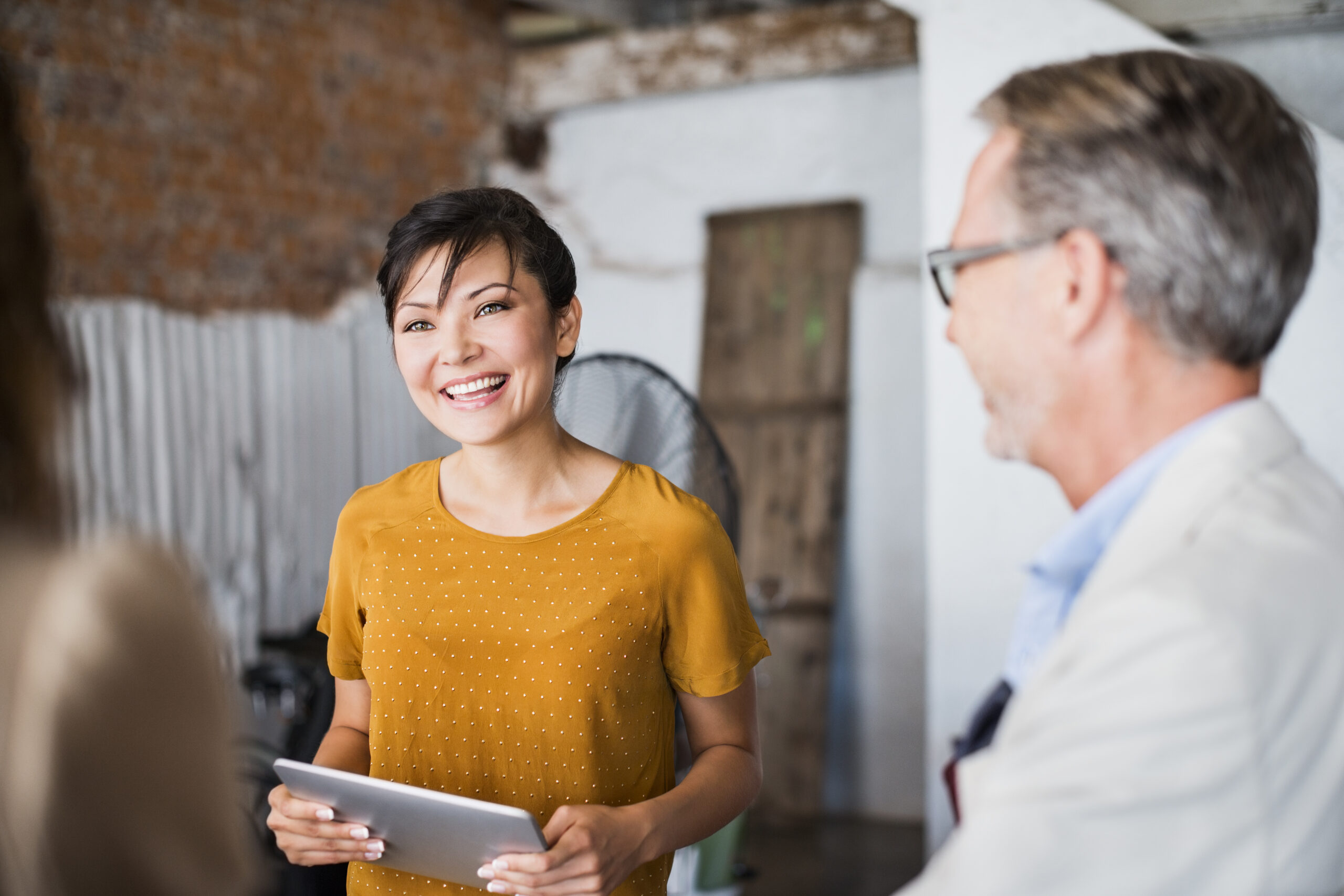 Real estate agents working in an office